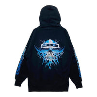 Hide&Seek ハイドアンドシーク 30th Hooded Sweat Shirt プルオーバースウェットパーカー ブラック ブルー HC-090425 Size L 瑞穂店
