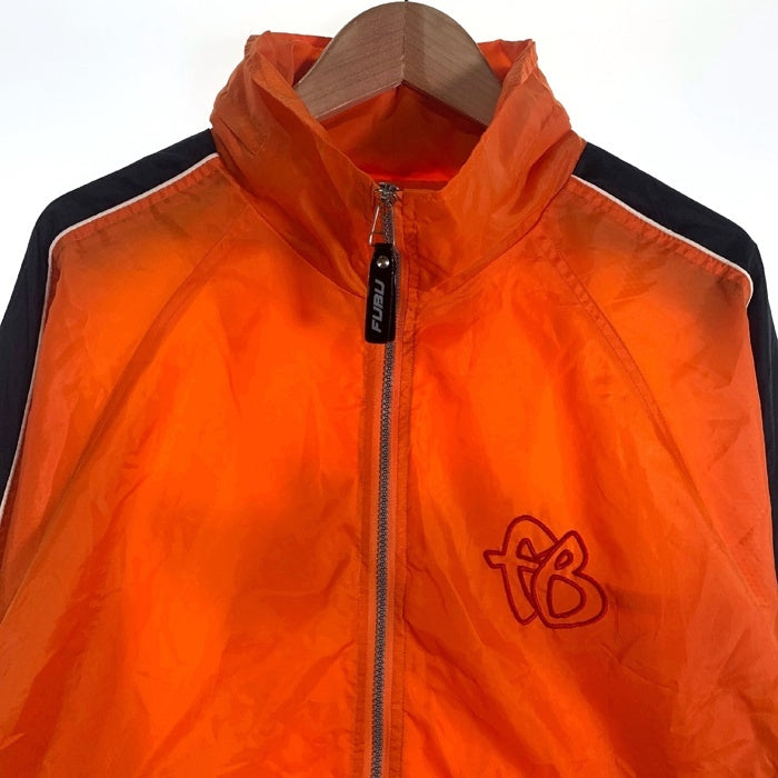 90-00's FUBU フブ サイドライン トラックジャケット ジップアップ オレンジ フード収納 Size L 福生店