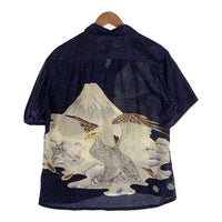 SUN SURF サンサーフ 実名復刻 S.HATA SHOTEN シルク アロハシャツ 富士 鷹 ネイビー SS32292 Size M 福生店