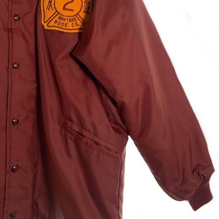 WEST WIND ウエストウィンド SAG HARBOR FIRE DEPT 裏ボア ナイロン コーチジャケット バーガンディー USA製 Size XXL 福生店