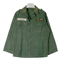 US ARMY アメリカ軍 OG107 50's~60's 1st エポレット付き コットンサテン ユーティリティシャツ オリーブ size- 瑞穂店