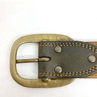 MOTO モト leather & silver moto solid brass バックル レザーベルト ブラウン size2 瑞穂店