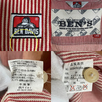 BEN DAVIS ベン デイビス ヒッコリー 半袖 シャツ レッド Size L 福生店