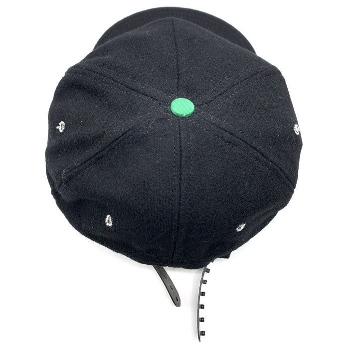 80's~ STUSSY ステューシー SSリンク刺繡 ウール5パネルキャップ スナップバック ブラック グリーン 黒タグ オールド USA製 福生店