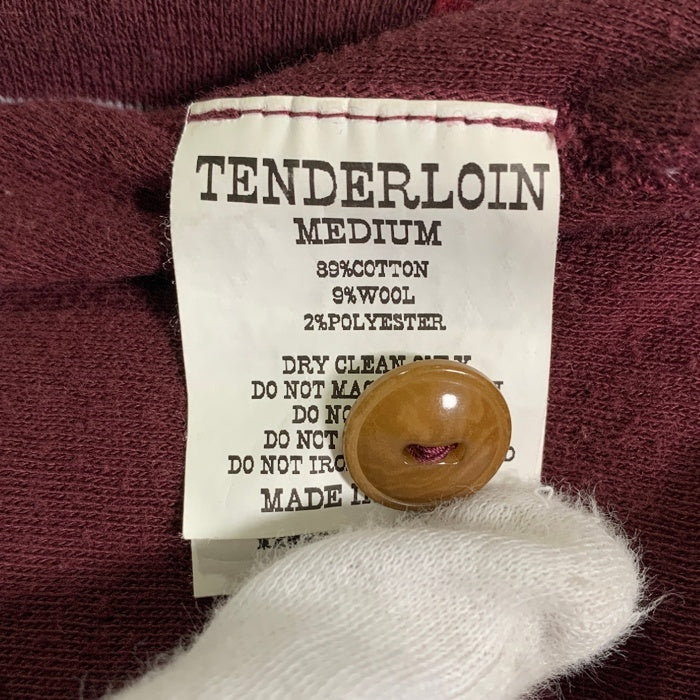 TENDERLOIN テンダーロイン ヘンリーネック ボーダーカットソー バーガンディー コットン ウール Size M 福生店