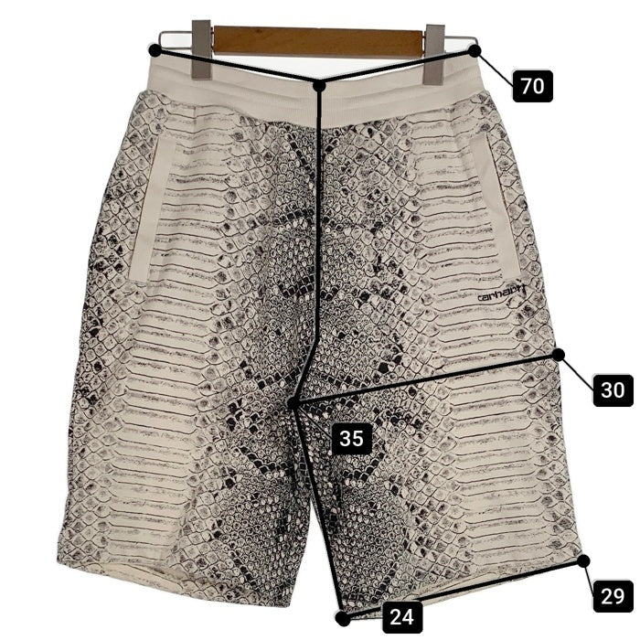Carhartt WIP カーハート ワークインプログレス Snake AOP Sweat Short スネークプリント スウェットショーツ ショートパンツ ホワイト ブラック Size S 福生店