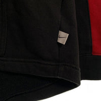 00's NIKE ナイキ サイドライン ロゴ刺繡 プルオーバースウェットパーカー ブラック レッド  Size XL 福生店