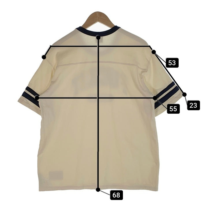 HUF ハフ FUCK IT FOOTBALL SHIRT フットボールシャツ Tシャツ コットン アイボリー KN00498 Size M 福生店