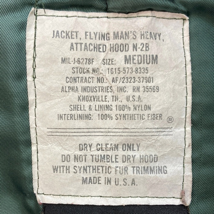 ALPHA INDUSTRIES アルファインダストリーズ USA製 N-2B フライトジャケット オリーブ sizeM 瑞穂店