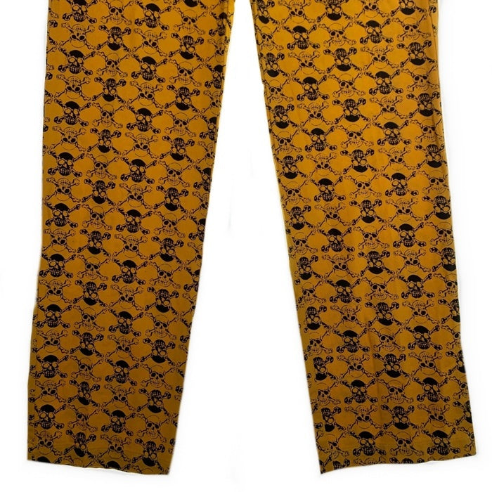 LIFE`S A BEACH ライフズアビーチ 復刻 スカルボーンプリント ワークパンツ イエロー Size L 福生店