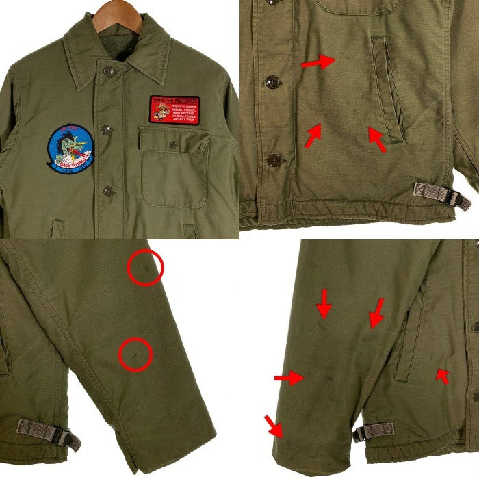 70~80's U.S.NAVY 米海軍 A-2 デッキジャケット オリーブ スコービルファスナー Size S 相当 福生店