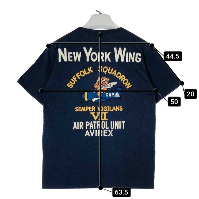 AVIREX アヴィレックス EMBROIDERY 背面刺繍 AIRPATROL Tシャツ ネイビー sizeM 瑞穂店