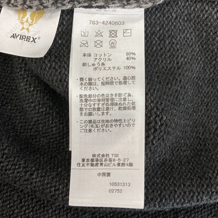 AVIREX 783-4240603 COLOR COMBI KNIT TOPS カラーコンビ ニット グレー 瑞穂店