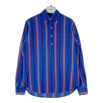 GITMAN BROTHERS ギットマンブラザーズ USA製 ストライプ プルオーバー 長袖シャツ ブルー sizeM 瑞穂店