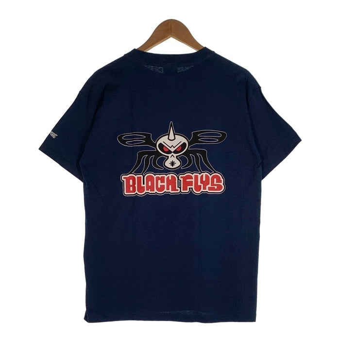 90's BLACKFLYS ブラックフライ プリント Tシャツ ネイビー USA製 Size M 福生店