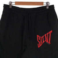 SAINT Mxxxxxx セントマイケル 21SS Logo Sweat Shorts ロゴプリント スウェットショーツ ショートパンツ ブラック Size M 福生店