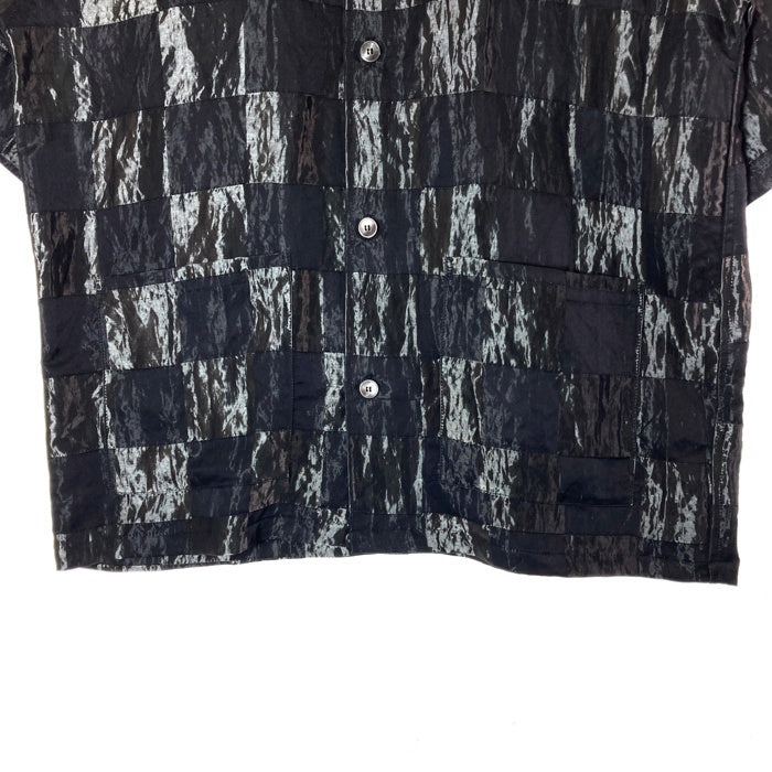Needles ニードルズ Cabana Shirt カバナシャツ 開襟 半袖 チェッカーフラッグ ブラック OT096 Size M 瑞穂店