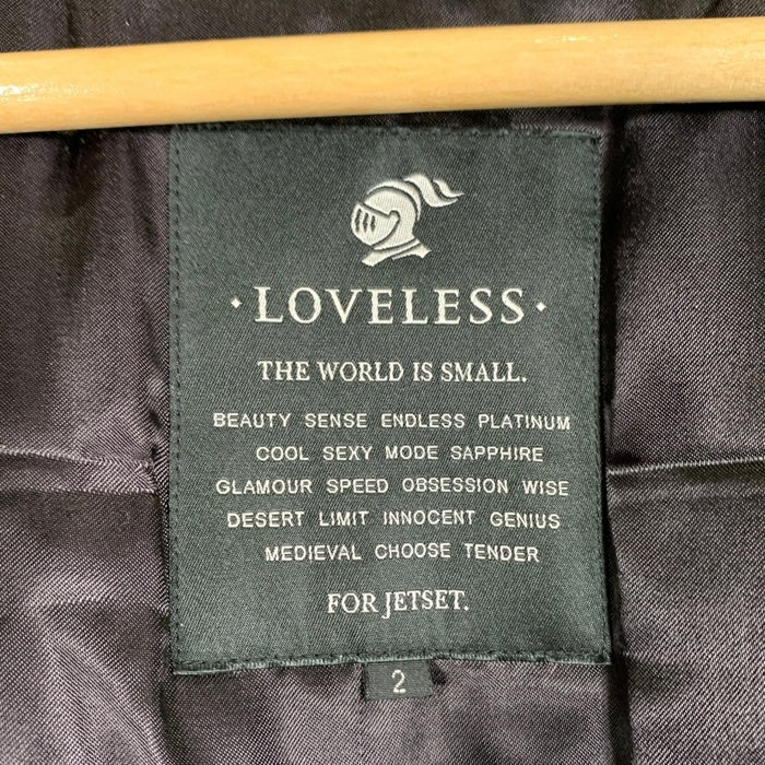 LOVELESS ラブレス メルトン ウール ライダースジャケット ブラック Size 2 福生店