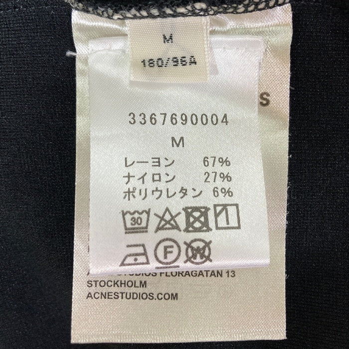 Acne Studios アクネ ストゥディオズ 3367690004 ロゴプリント モックネック ストレッチ 半袖Tシャツ ブラック sizeM 瑞穂店