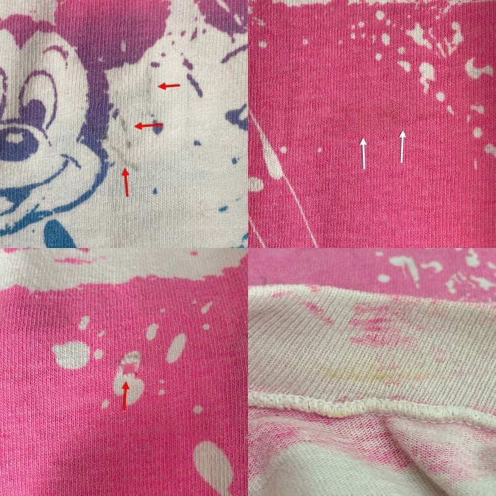 Disney ディズニー USA製 シングルステッチ 総柄 タイダイ風 グラデーション Tシャツ ピンク×ブルー sizeF 瑞穂店