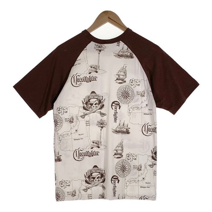 CORE FIGHTER コアファイター ラグランスリーブ マルチプリント Tシャツ ホワイト ブラウン 1 Size M 福生店