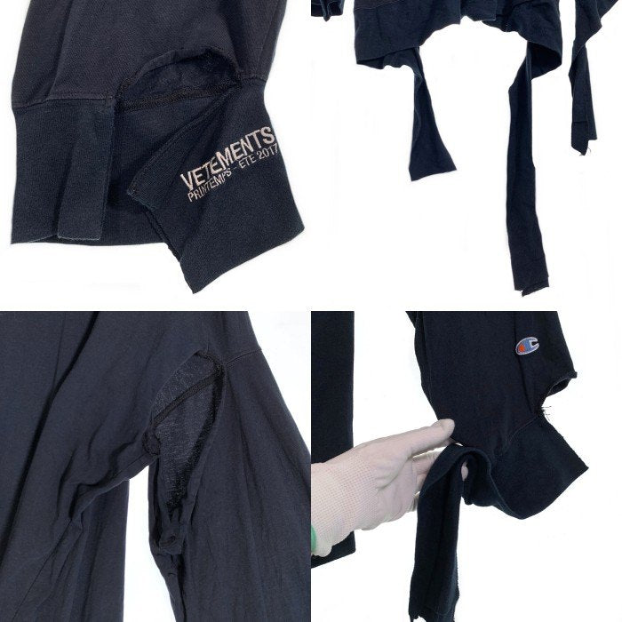 VETEMENTS ヴェトモン Champion チャンピオン オーバーサイズ ロングスリーブTシャツ ブラック WSS17CH8 イタリア製 Size XS 福生店