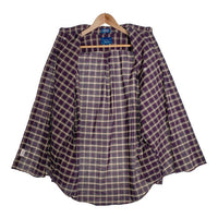 80's TOWNCRAFT タウンクラフト ボタンダウンチェックシャツ コットンポリ ネイビー Size L 福生店