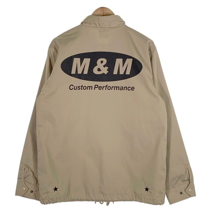 M&M  CUSTOM PERFORMANCE エムアンドエム カスタムパフォーマンス オーバルロゴプリント コーチジャケット ベージュ Size L 福生店