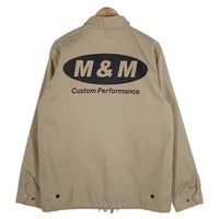 M&M  CUSTOM PERFORMANCE エムアンドエム カスタムパフォーマンス オーバルロゴプリント コーチジャケット ベージュ Size L 福生店