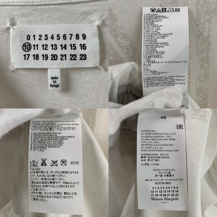 Maison Margiela メゾンマルジェラ 17SS Collegiate M Print Tee カレッジプリント 半袖 Tシャツ ホワイト S50GC0466 Size 48 福生店