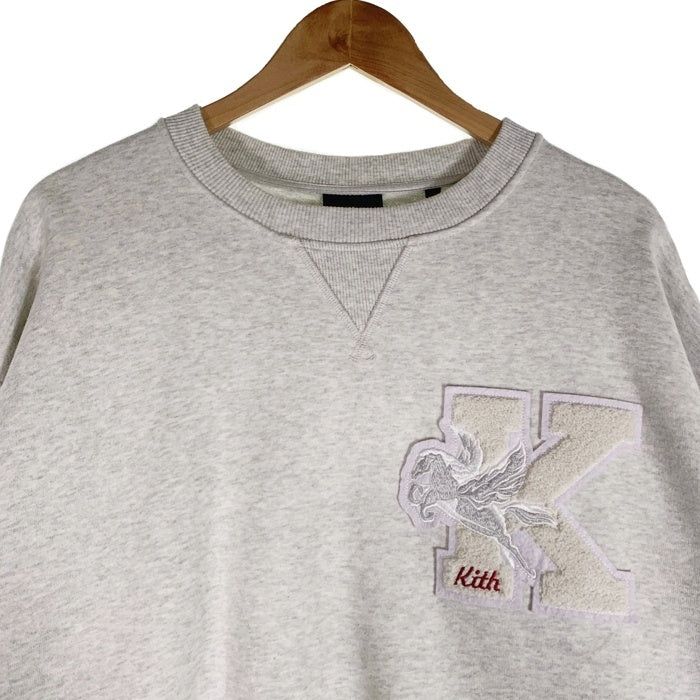 KITH キス クルーネックスウェットトレーナー ワッペン 前V アッシュグレー Size XL 福生店