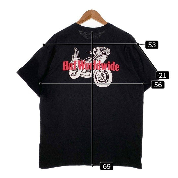 HUF ハフ フロッキープリント Tシャツ ブラック Size L 福生店