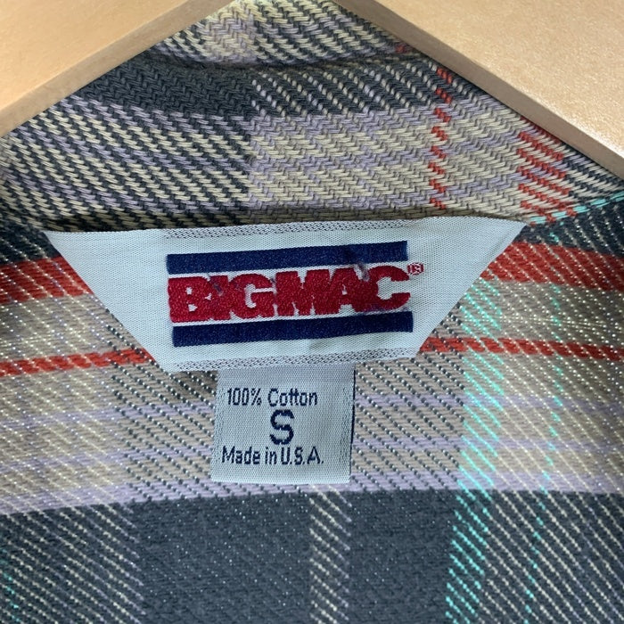 80's BIG MAC ビッグマック フランネルチェックシャツ グレー USA製 Size S 福生店