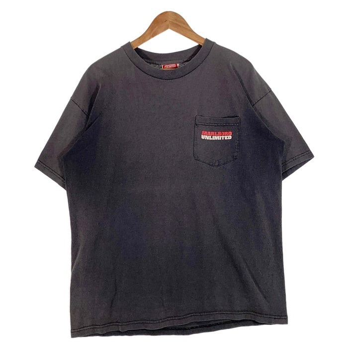 90's Marlboro マールボロ Lizard リザード ポケットTシャツ フェードブラック Size XL 福生店