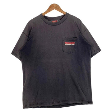 90's Marlboro マールボロ Lizard リザード ポケットTシャツ フェードブラック Size XL 福生店