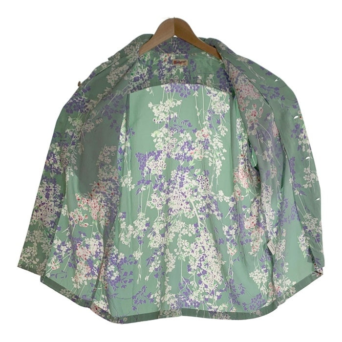 SUN SURF サンサーフ RAYON HAWAIIAN SHIRT CHERRY BLOSSOMS レーヨン 半袖 ハワイアン シャツ グリーン SS38319 Size M (15-15 1/2) 福生店