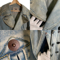 TMT ティーエムティー ダメージ/ウォッシュ加工 デニムピーコート ジャケット インディゴ TUK-F1206 Size L 福生店