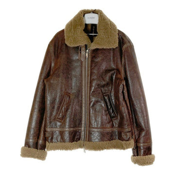 Delan デラン SHEARLING シアリング ボア レザージャケット ブラウン size52 瑞穂店