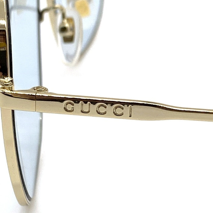 Gucci グッチ ダブルブリッジ サングラス ゴールド ブルー GG0410SK 福生店