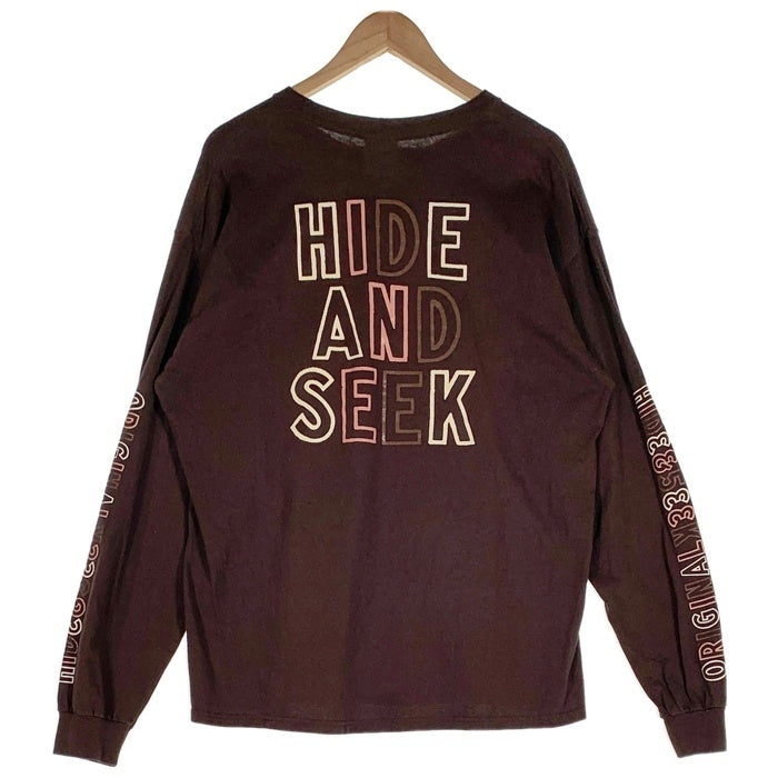 Hide&Seek ハイドアンドシーク Toru Nishiura" Original H&S L/S Tee 西浦 徹 プリント ロングスリーブTシャツ ブラウン Size XL 福生店