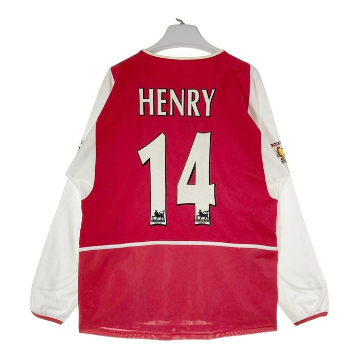 NIKE ナイキ 02-04 アーセナル ホーム 長袖ユニフォーム FAカップワッペン 14 HENRY レッドxホワイト sizeM 瑞穂店