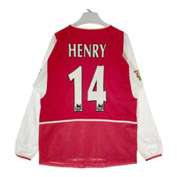 NIKE ナイキ 02-04 アーセナル ホーム 長袖ユニフォーム FAカップワッペン 14 HENRY レッドxホワイト sizeM 瑞穂店