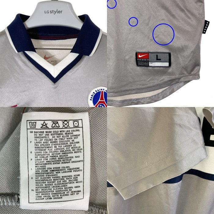 NIKE ナイキ PSG パリサンジェルマン 99/00 アウェイユニフォーム UK製 グレー sizeL 瑞穂店