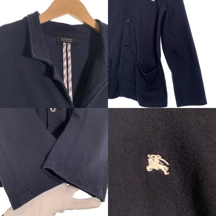 BURBERRY BLACK LABEL バーバリーブラックレーベル コットン 3B テーラードジャケット カジュアル ネイビー BMV79-810-28 Size 2 福生店