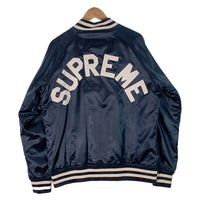 SUPREME シュプリーム 13SS Champion チャンピオン Satin Jacket サテンジャケット スタジャン アーチロゴ ネイビー Size L 福生店