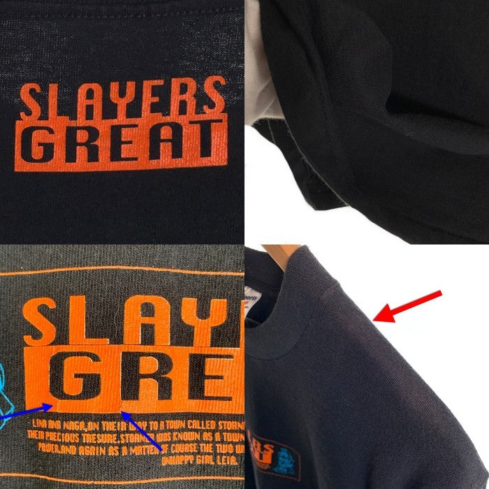 90's SLAYERS GREAT スレイヤーズグレート 半袖 Tシャツ シングルステッチ United Sports ブラック USA製 Size L (42-44) 福生店