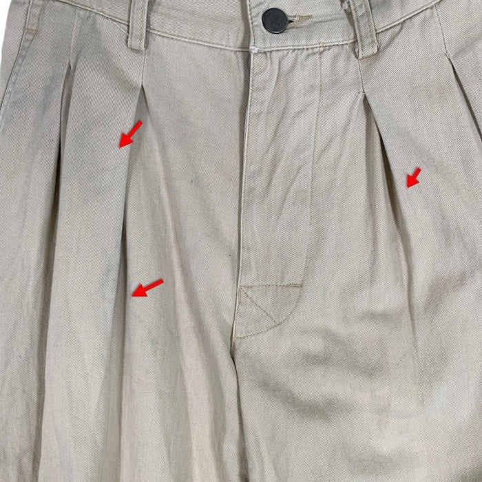80's STUSSY ステューシー 2タック コットンテーパードパンツ ベージュ USA製 黒タグ Size 30 福生店