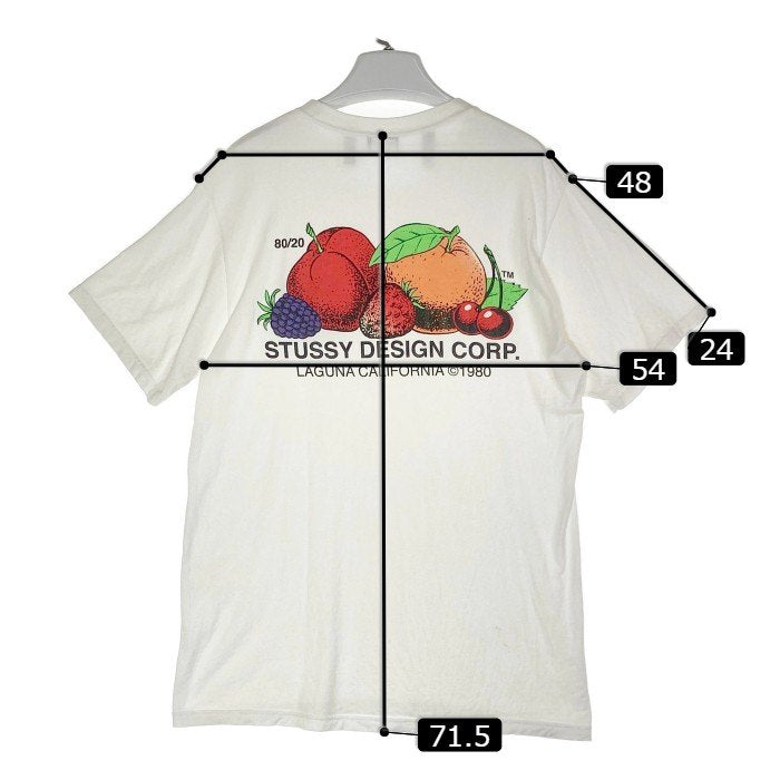 STUSSY ステューシー Fresh Fruit Tee フルーツ柄 Tシャツ ホワイト sizeM 瑞穂店