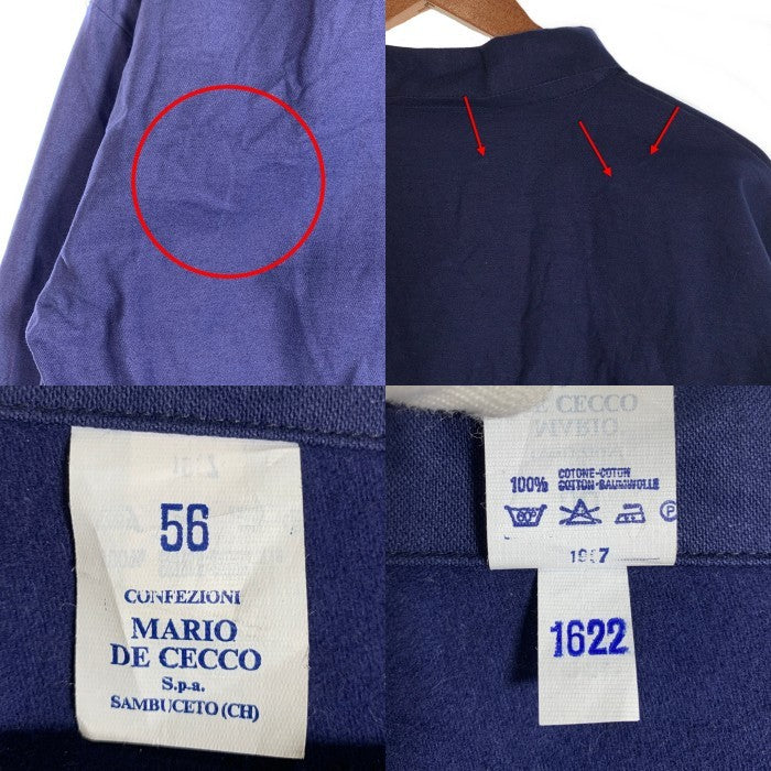 MARIO DE CECCO ユーロ ワークジャケット カバーオール ネイビー 内側モールスキン Size 56 福生店