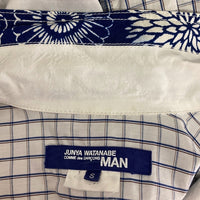 JUNYA WATANABE COMME des GARCONS MAN ジュンヤワタナベ コムデギャルソンマン WO-B49 AD2014 パッチワーク 和柄 半袖シャツ ブルー sizeS 瑞穂店